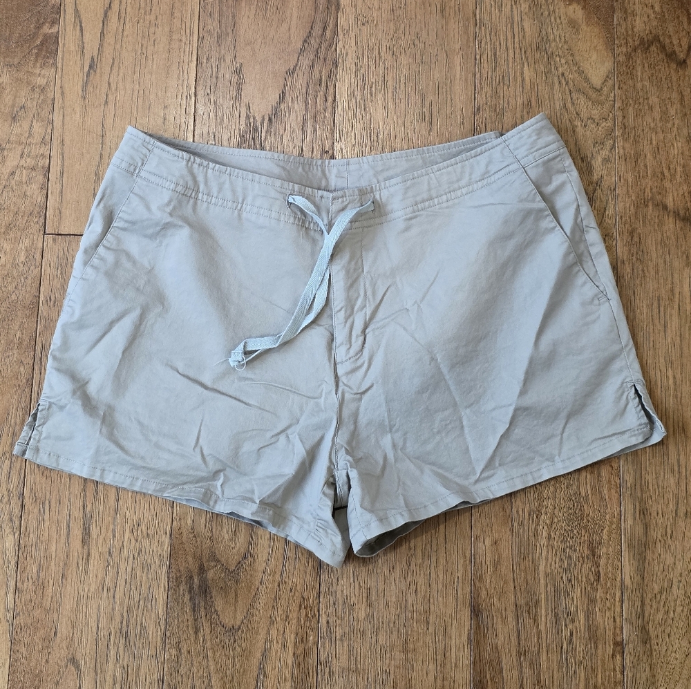 Express Jeans Vintage 00s Tan Stretch Khaki Casual Drawstring Shorts Y2K. 9-10